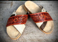 Cowhide Leather Sandals Flip Flops Size 7 Women’s Western 
