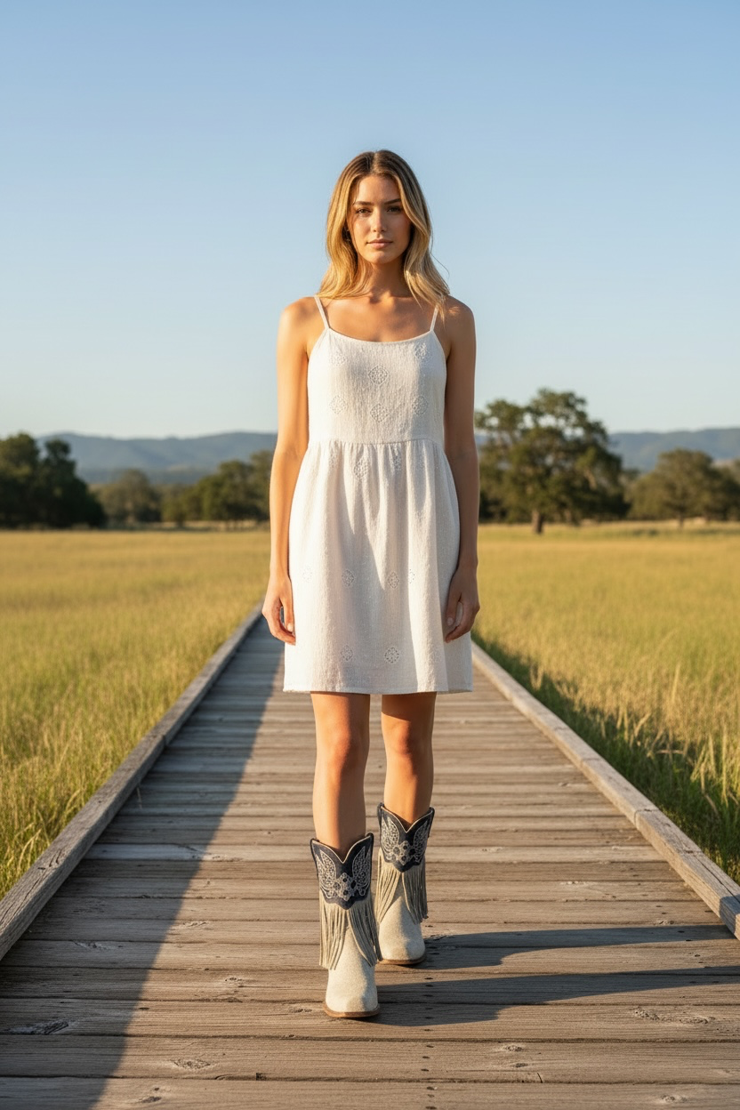 Myra Georgia Trail Hair-on Hide & Hand-tooled Leather Boots