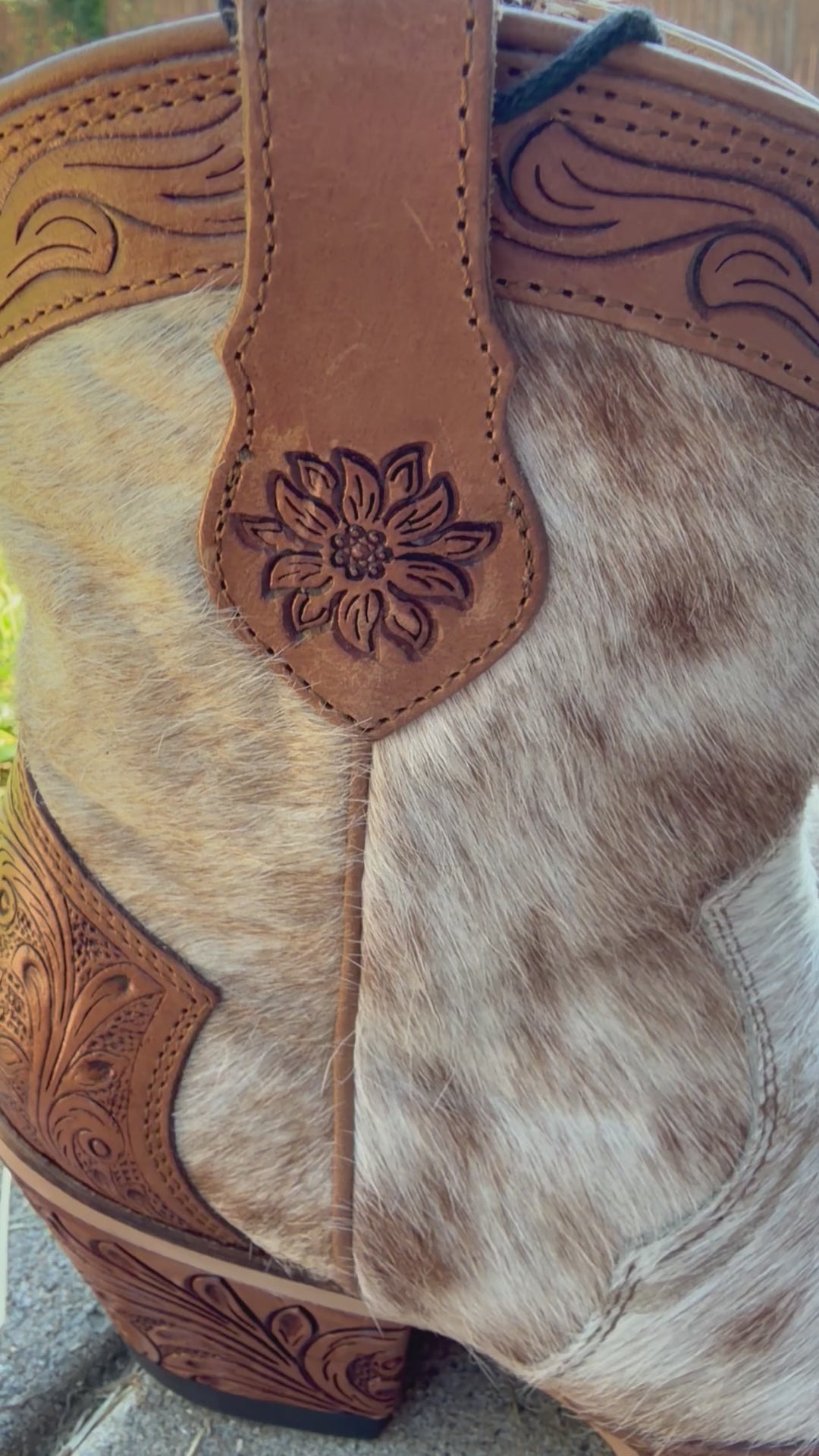Myra Georgia Trail Hair-on Hide & Hand-tooled Leather Boots